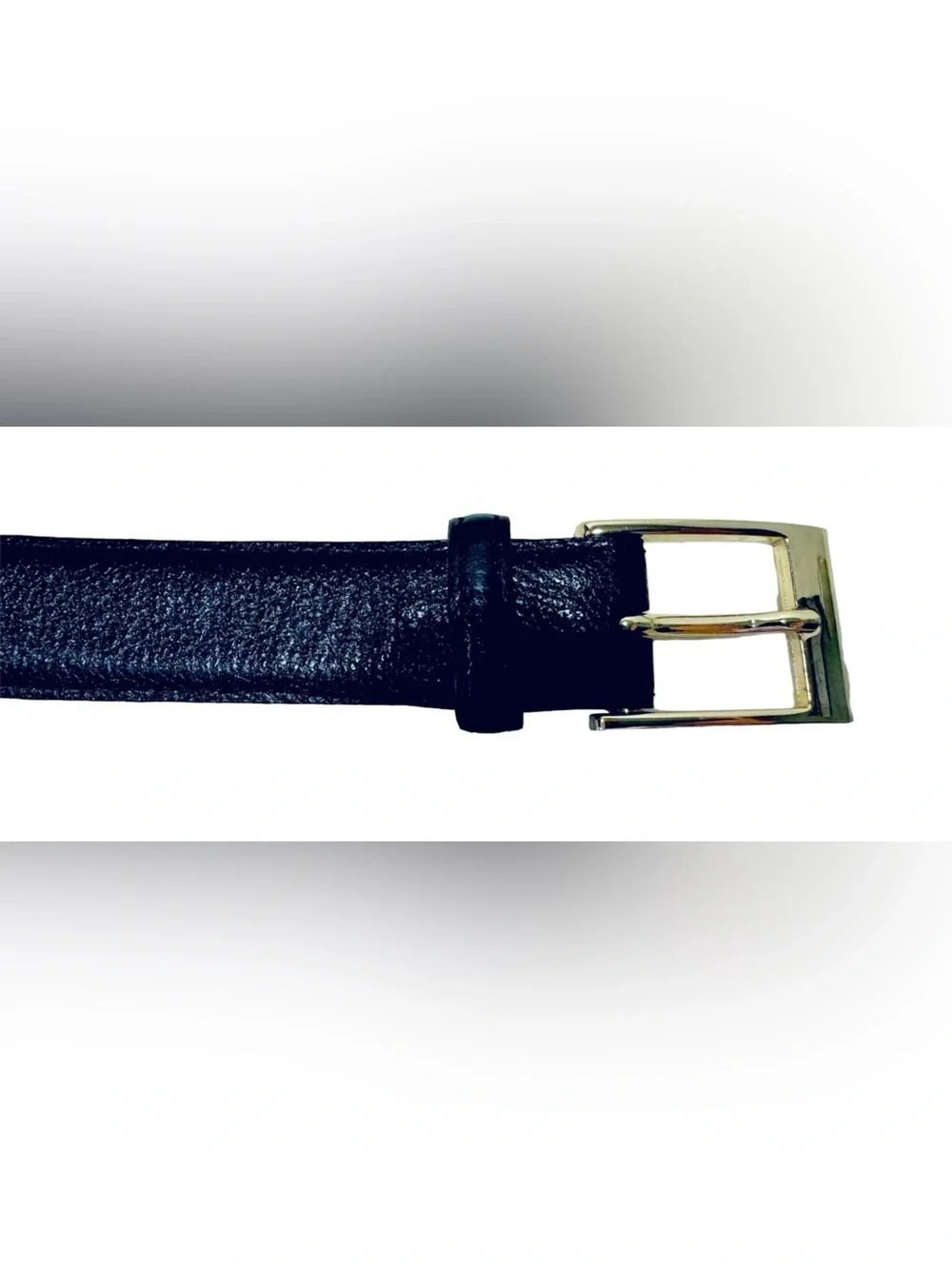 Martin Dingman Countrywear Mens 40 Black Tumbled Glove Leather Gold Buckle Belt